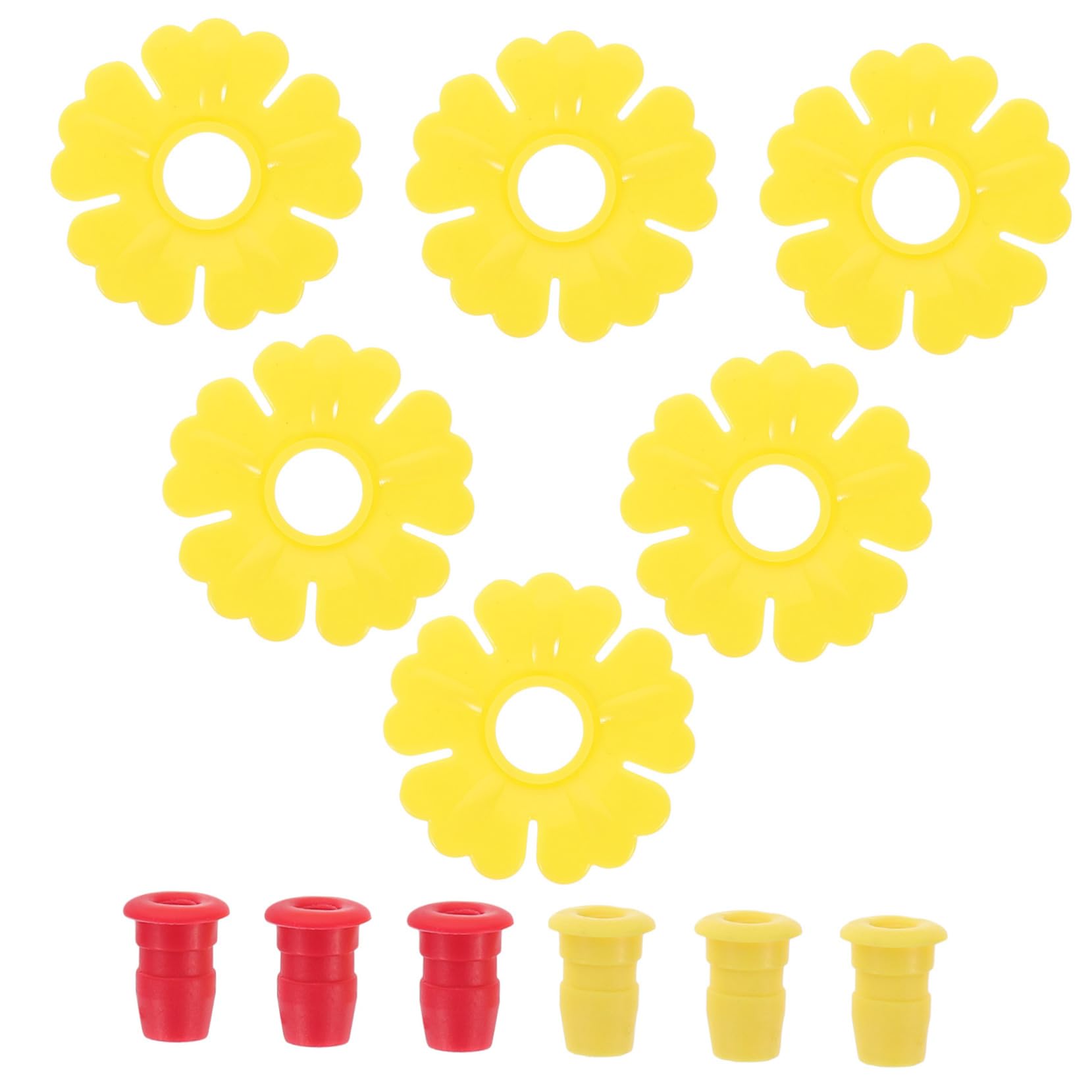 COLLBATH 6pcs Decorative Flower Bird Feeder Accessories Durable Feeding Parts for Hummingbird Feeders Attracting Various Bird Species for Outdoor Feeding Stations