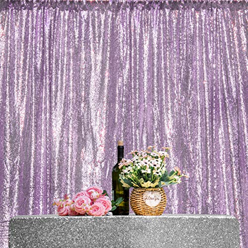 JYFLZQ Lavender Sequin Backdrop Curtains 10ft x 10ft 1 Panel Glitter Photo Booth Backdrops Sparkly Photography Background Drapes for Parties Wedding Bridal Showers