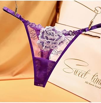 GRAYDREAM Women's Lingerie Japanese Jacquard Light Mature Style Breathable Mesh Low-waisted Adjustable Thong 6 Pieces