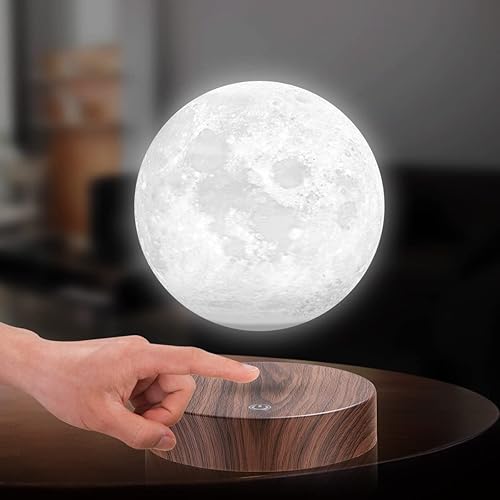 Miniatura 4 de Lámpara de luna flotante, levitación magnética giratoria impresión 3D luz de luna lámparas de levitación globo con 3 modos de colores luces LED de