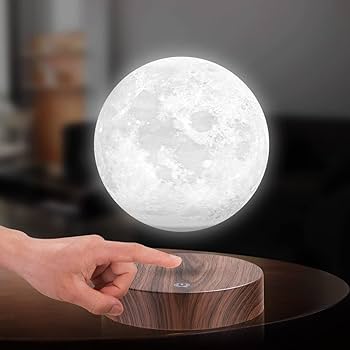 Floating Moon Lamp, Magnetic Levitation Spinning 3D Printing