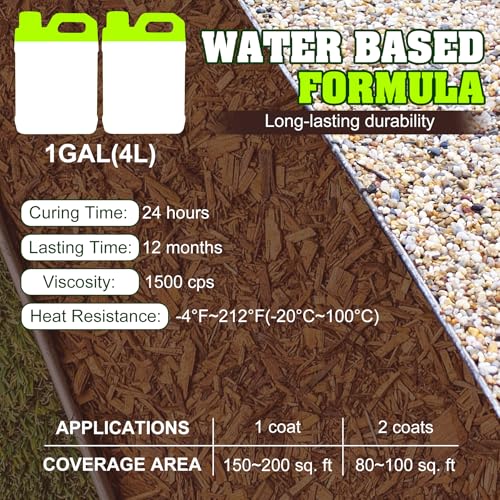 Kiesbinder mit Farbstoff - 4L Extra Stark Gebrauchsfertig Bindemittel für Kies Steine Rinde Gartenwege Kiesverfestiger Steinkleber Terrassen Landschaftsbau Metall Edelstahl Holz Keramik Schotter