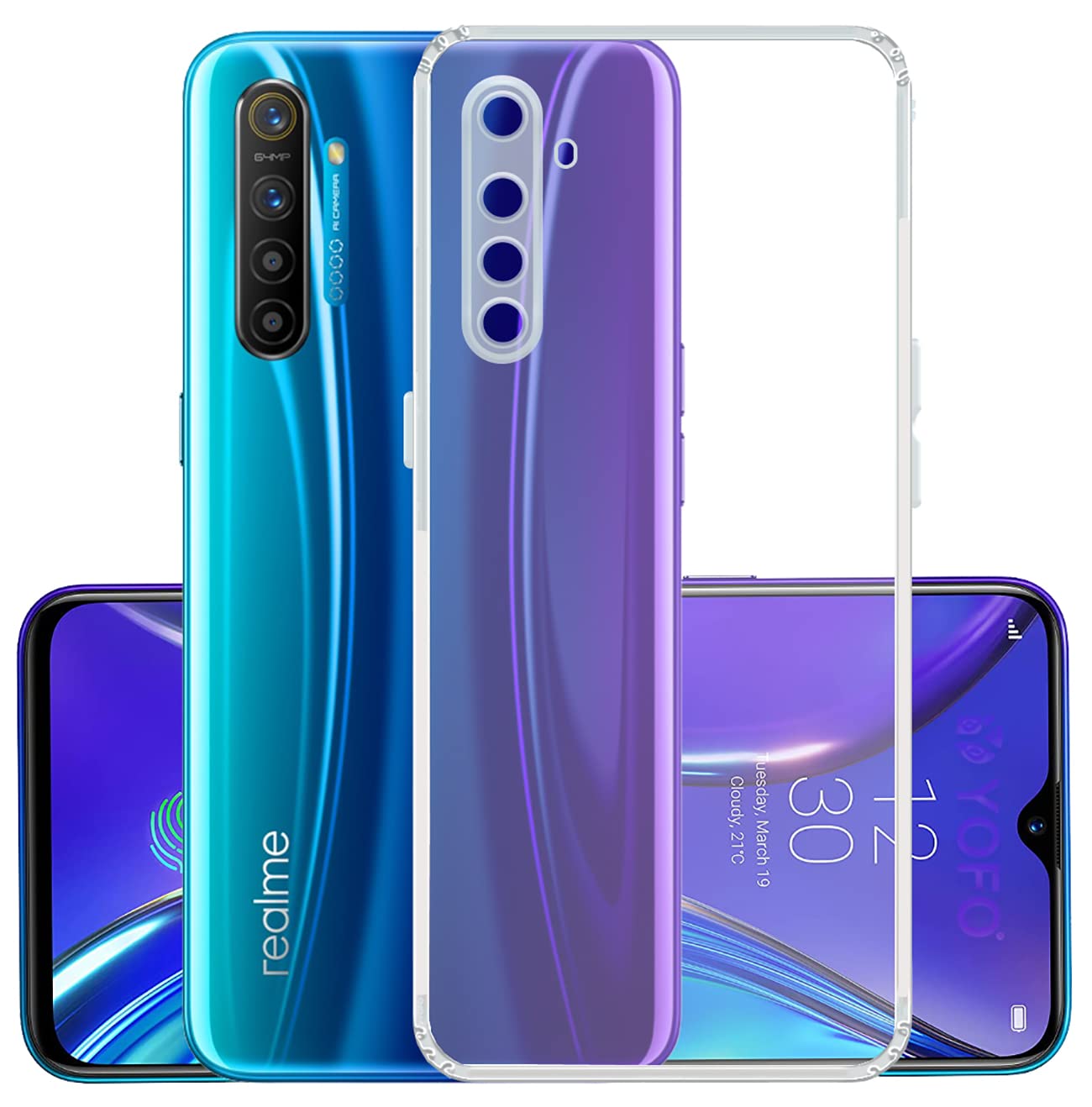 YOFO Back Cover for Realme XT / X2 (Flexible|Silicone|Transparent|Dust Plug|Camera Protection) (B09Q68NB24) Amazon Price History, Amazon Price Tracker