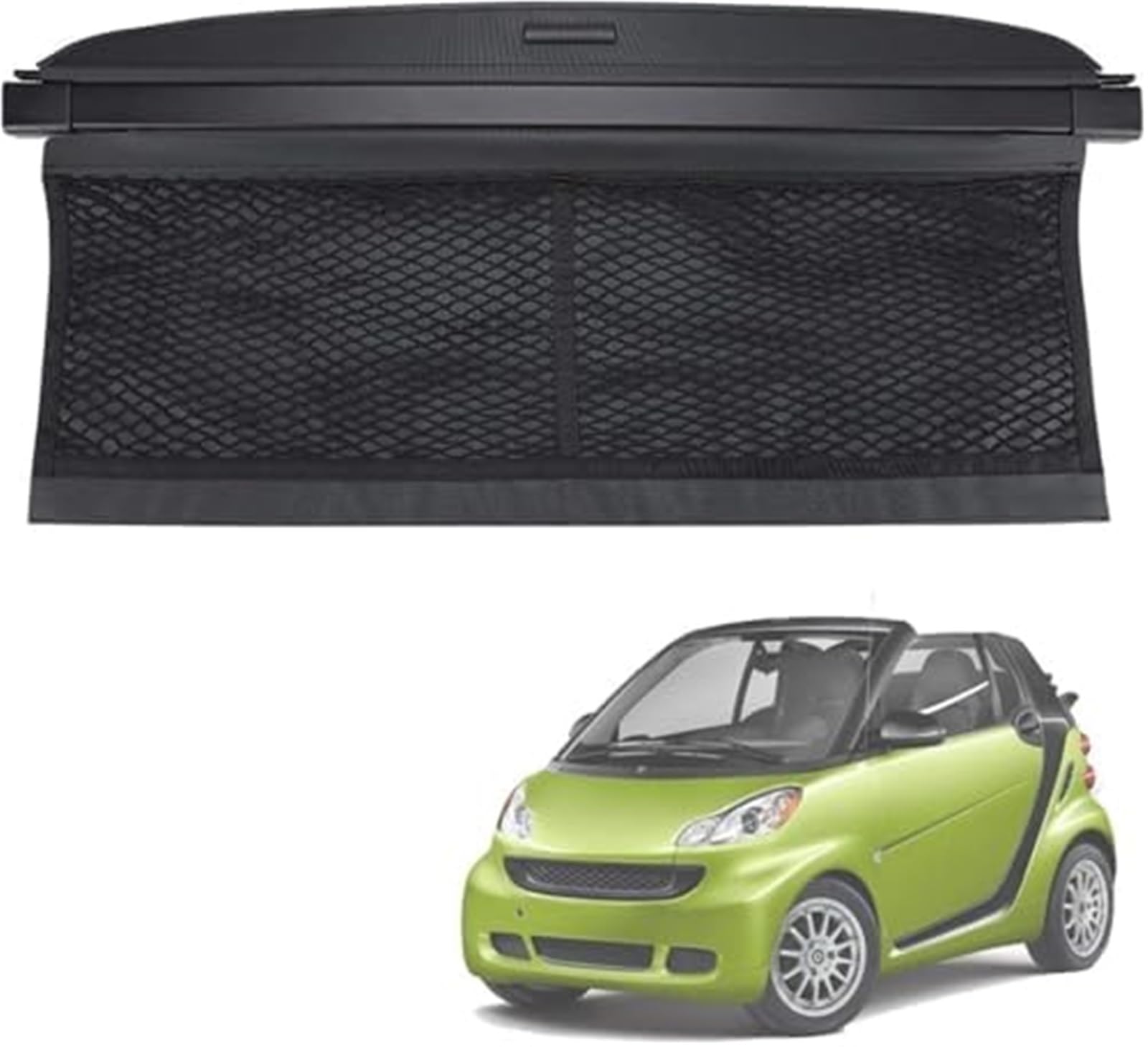 fhjwqronte Cargo Area Storage Rack Car Retractable Rear Trunk Parcel Shelf, for Smart, for Fortwo 451 2009-2014 Luggage Shade Shield Cargo Security Cover Curtainaccessories