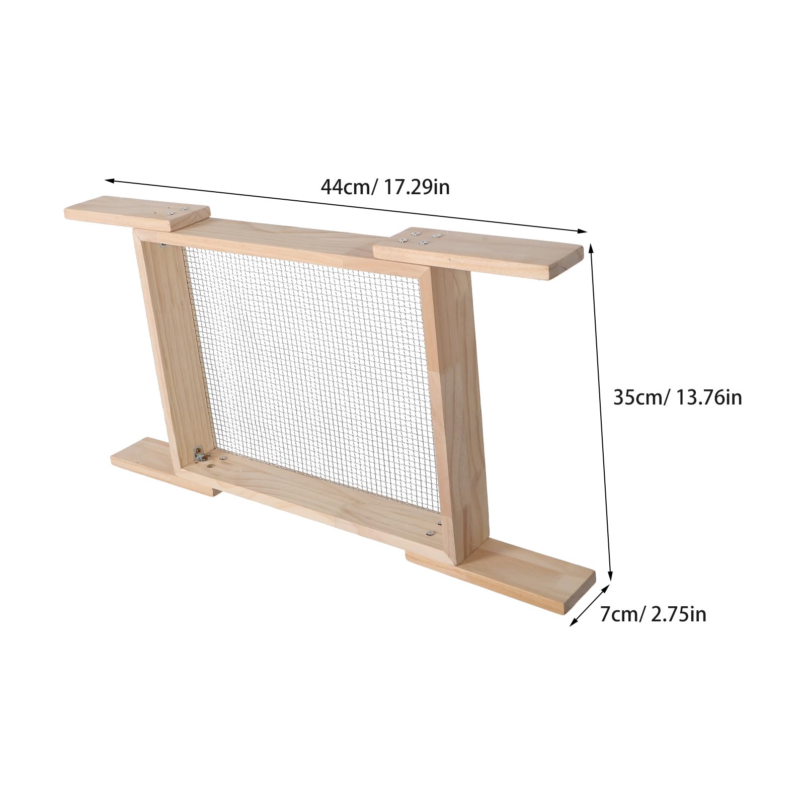 Hemobllo Setaccio per Terreno in Legno con Manico Smontabile 44x34 Cm, Filtro a Maglie Fini per Giardinaggio, Setaccio da Giardino per Compost, Sabbia e Rocce, Attrezzo Portatile per Cura