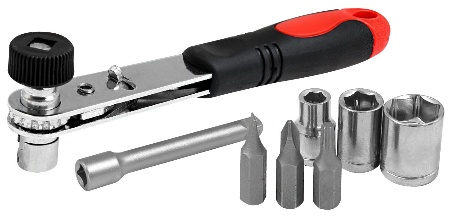 Dekton 22pc Ratchet Wrench, Bit And Socket Set-Ergonomic Anti Slip Handle, Black/Red, 10 x 10 x 3 cm - Image 2