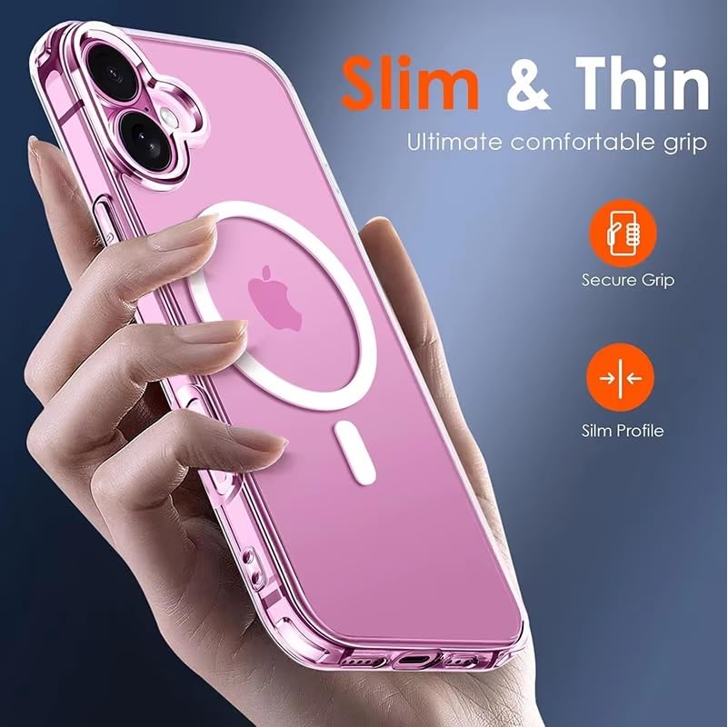 Image of REALCASE Ultra-Hybrid Back Case Cover for iPhone 16 Compatible with MagSafe | Camera Protection | Hard Crystal Clear Back | Shockproof Bumper Cover Case for iPhone 16 (PC & TPU, Transparent)