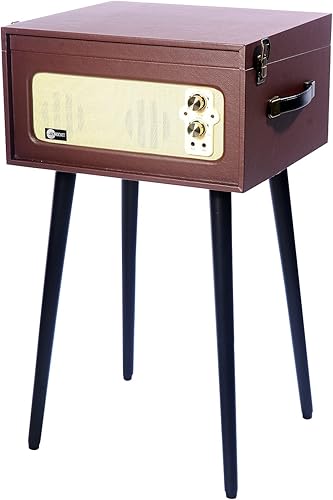 Miniatura 3 de Arkrocket Tocadiscos Bluetooth de 3 velocidades con altavoces integrados y patas extraíbles edición limitada (marrón)