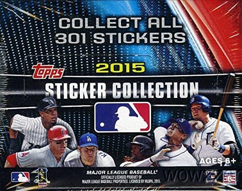 2015 Topps MLB Baseball Stickers MASSIVE Factory Sealed 50 Pack Box with 400 Stickers! Look for MLB Stars and Legends including Mike Trout, Buster Posey, Tanaka,Jeter,Clemente, Ripken & Many More !