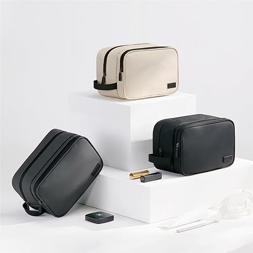 Miniatura 5 de BAGWEN Neceser de viaje resistente al agua para hombres y mujeres, kit Dopp piel sintética, bolsa de afeitar para artículos de aseo de tamaño de