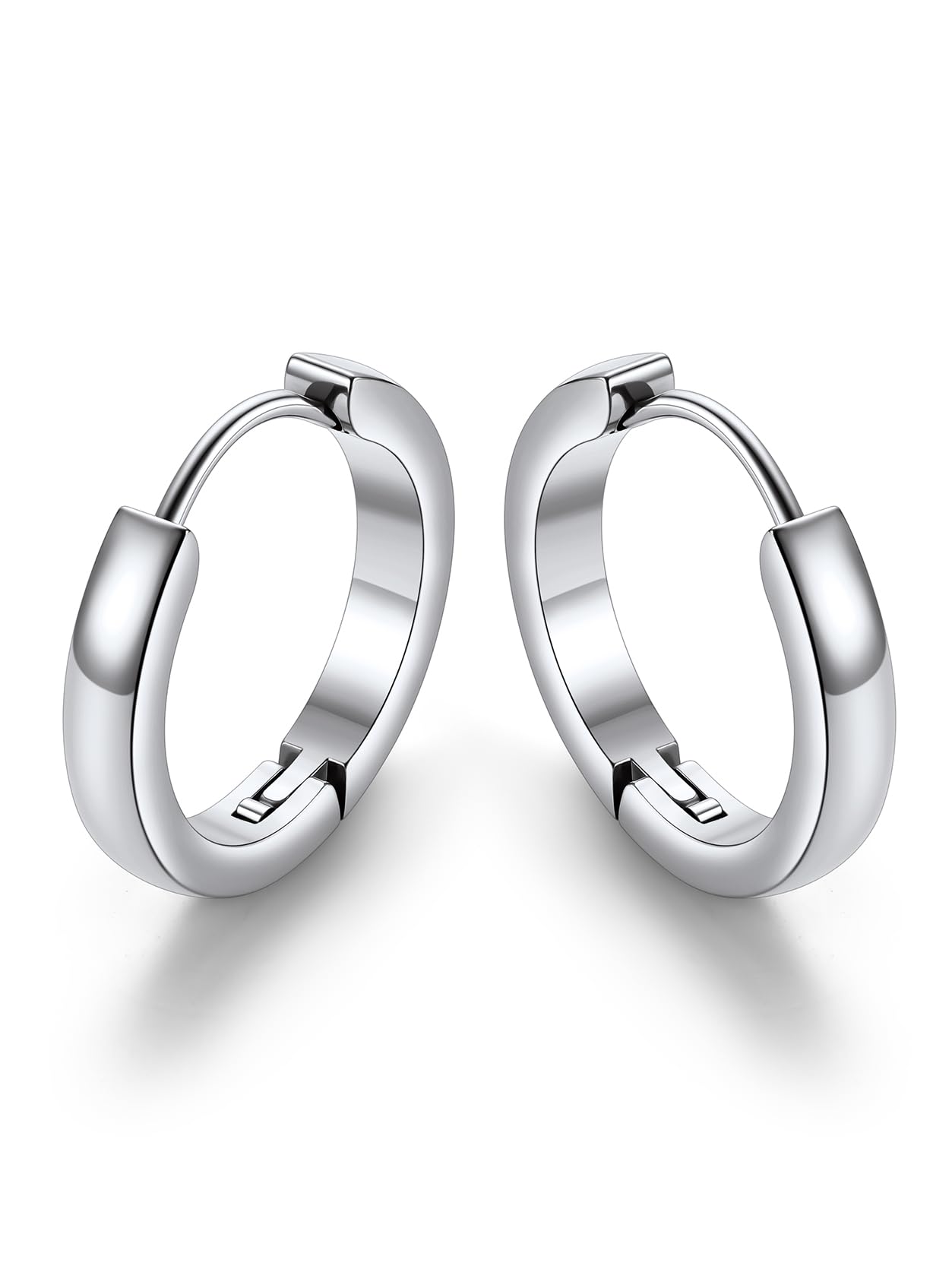 GoldChic Ohrringe Damen Creolen 7mm/9mm/12mm/14mm/16mm Edelstahl Helix Piercings Silber/Gold/Schwarz Creolen klein Huggie Ohrringe Hoop für Damen Herren