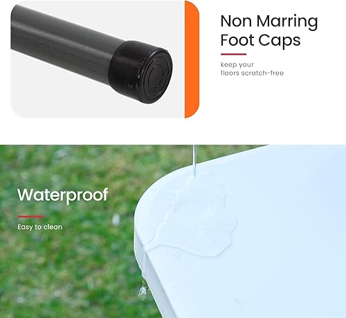 Miniatura 6 de Mesa plegable, mesa de camping de plástico de 8 pies, mesa de fiesta portátil con asa de transporte para fiestas, bodas, barbacoa, camping, comedor,