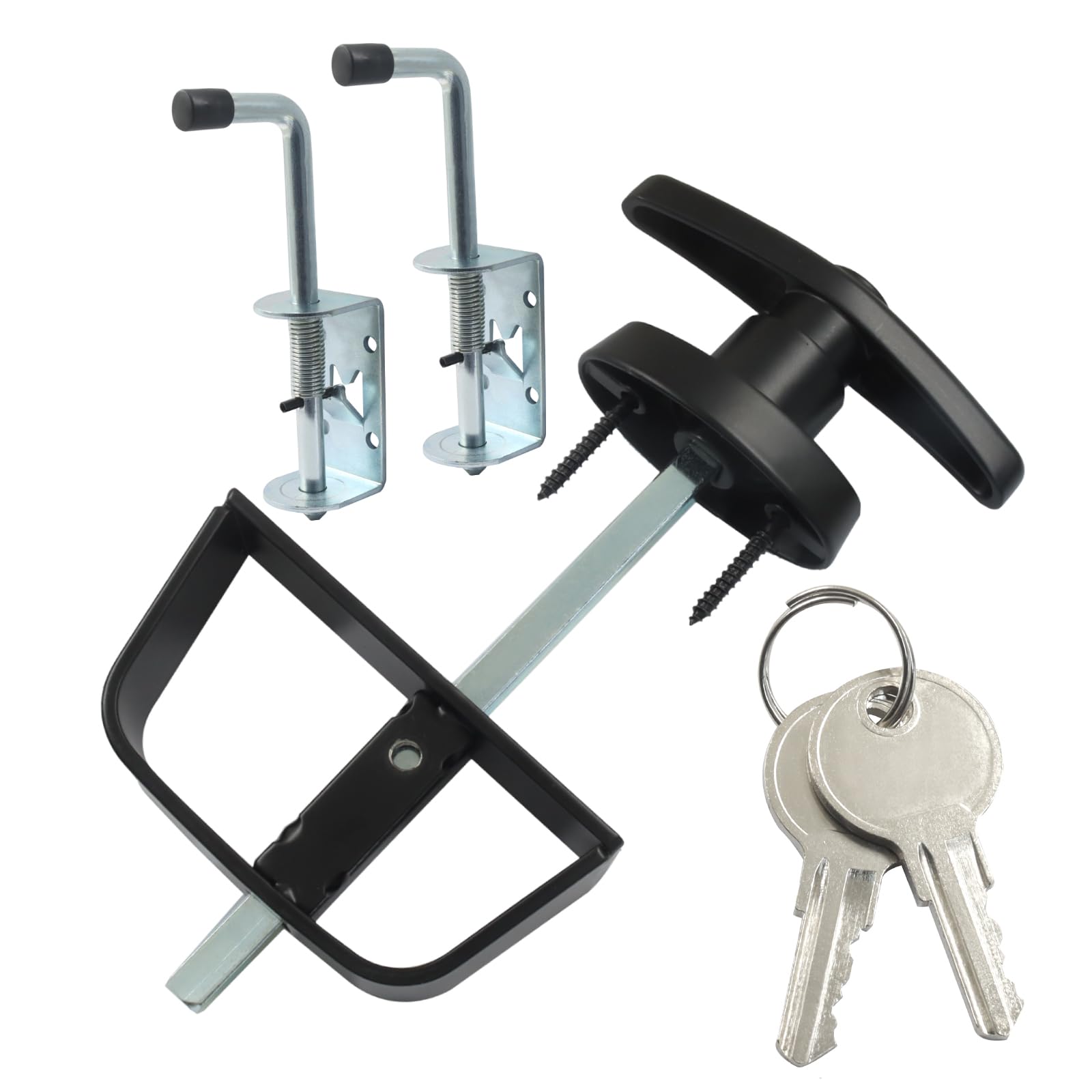 HARSKIYER Shed Door T-Handle Lock Kit, 5-1/2 Inch Stem with 2 Keys