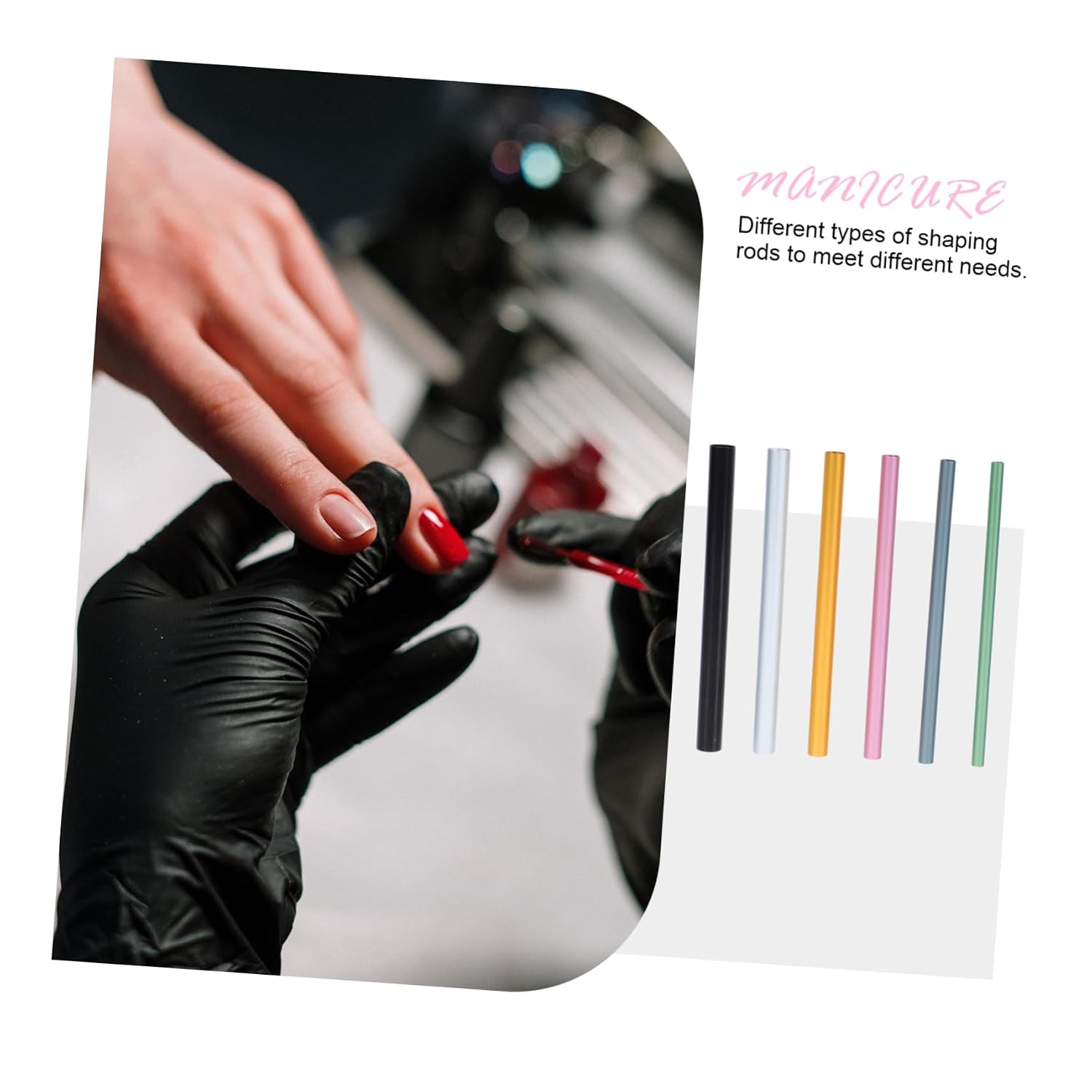 Vaguelly 12pcs Nail Art Shaping Rods Kit for Women Diy Manicure Foil Nails Professional Tools