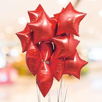 Infispace Christmas Theme Foil Balloon Bouquet for X-Mas Home & Office Party Decoration- Pack of 5 (Tree Pink)