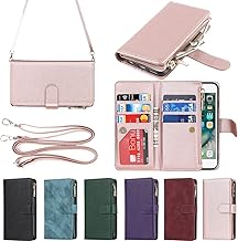 Eastwave iPhone SE 2022 3rd Generation Case iPhone SE 2020 2nd Generation Notebook Type iPhone 8 7 Case Rope Wallet Type IC Card Coin Pocket with Strap Card Storage Coin Pocket Zipper Pocket PU