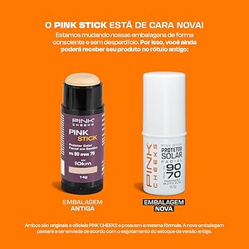 Pink Cheeks Protetor Solar Com Cor Fps90 Fpuva70 Pink Stick 60Km