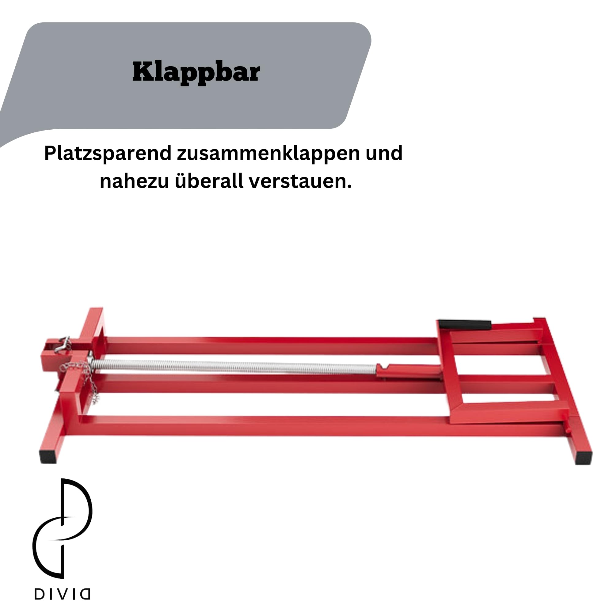 DIVID Hebevorrichtung Reinigungshilfe für Aufsitzrasenmäher, Traktor Heber bis 400Kg, 35 Grad Neigung, Hebebühne Rot
