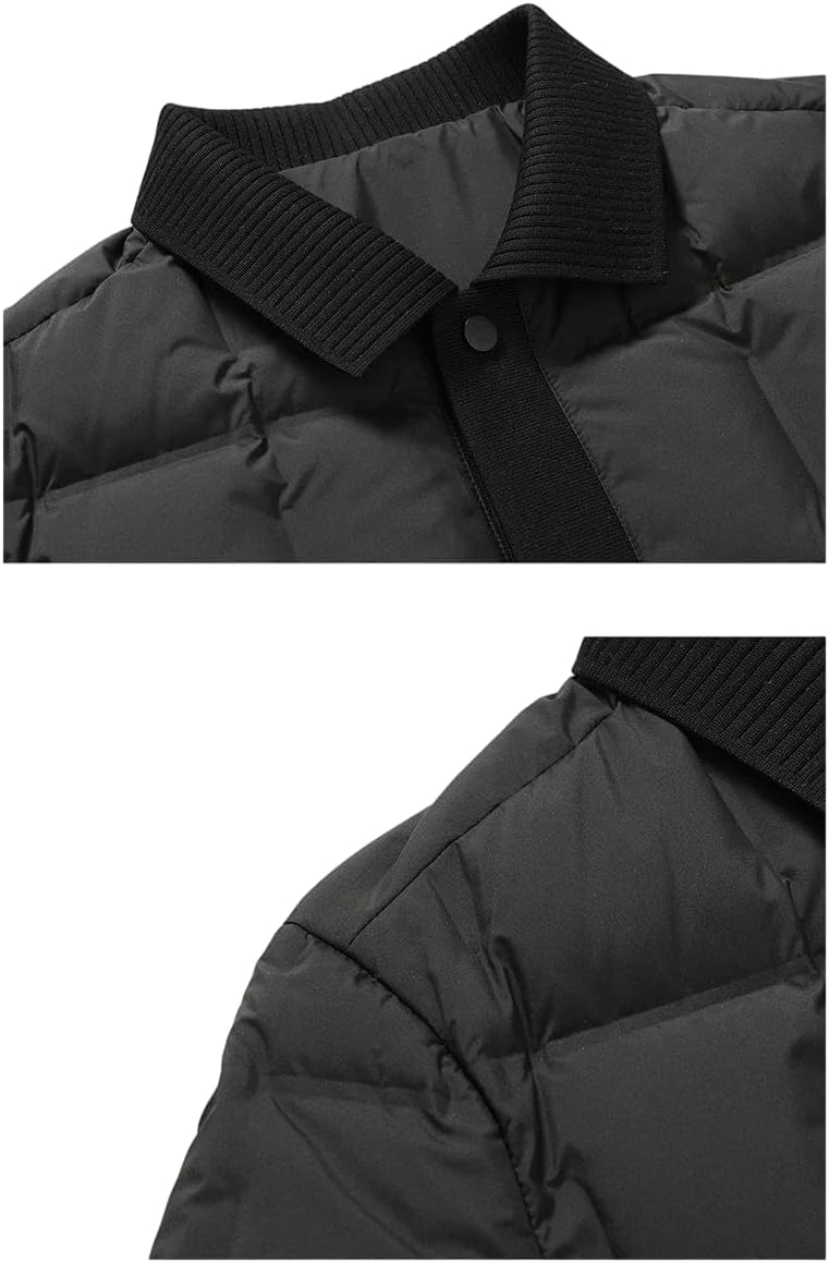 Hndudnff Men's Casual White Duck Down Jackets Autumn Winter Lightweight Warm Puffer Coats Outwear