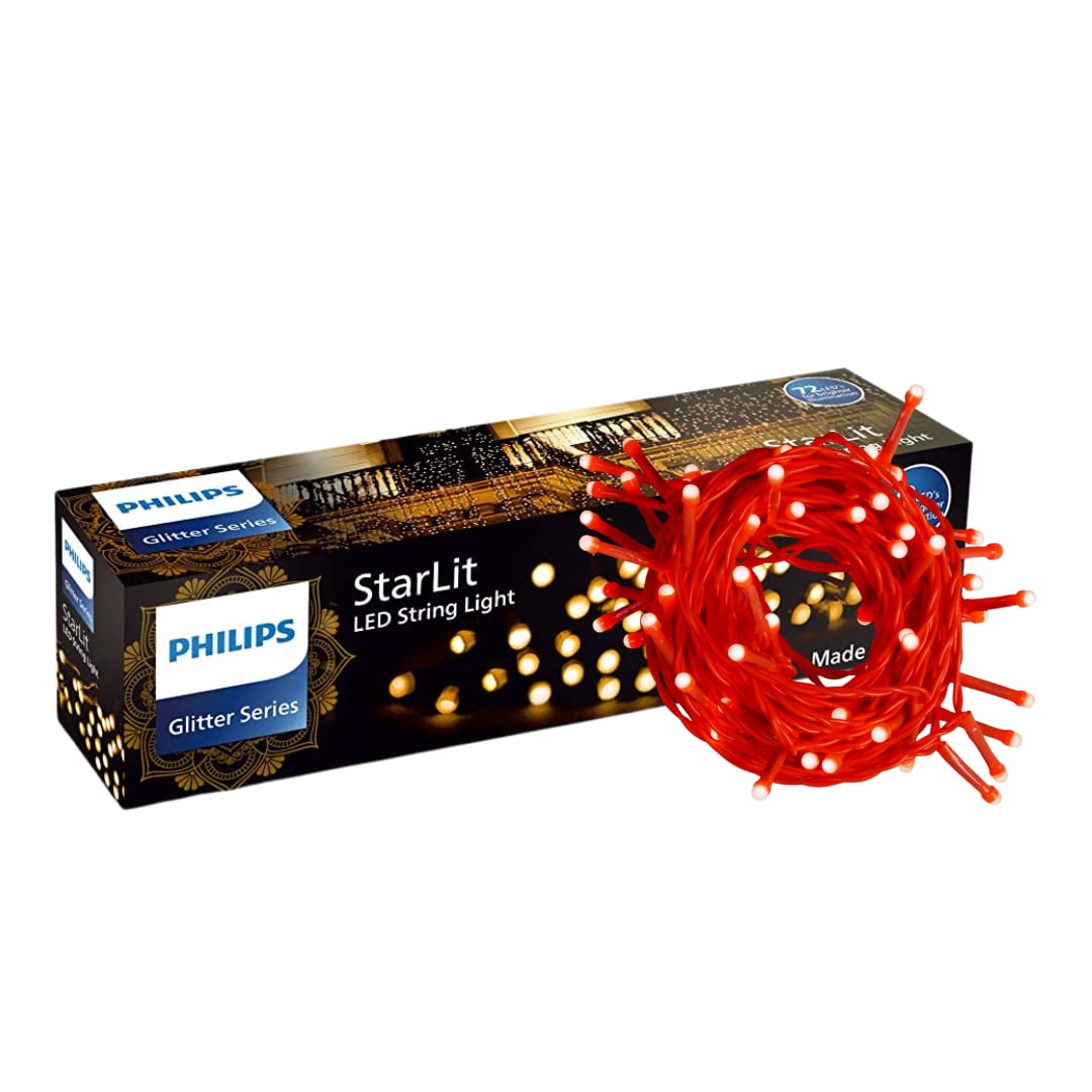 PHILIPS Starlit 12 Meter 72 LEDs String Light for Decoration | Festival LED String Light for Diwali, Christmas and Home Decoration| Red, Pack of 1 (B0B5RR23G5) Amazon Price History, Amazon Price Tracker