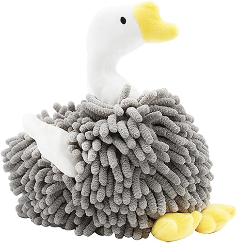 Miniatura 2 de Toalla de mano de chenilla, paquete de 2 toallas de mano multifuncionales creativas de animales, felpa súper suave con lazo para colgar, ideal para