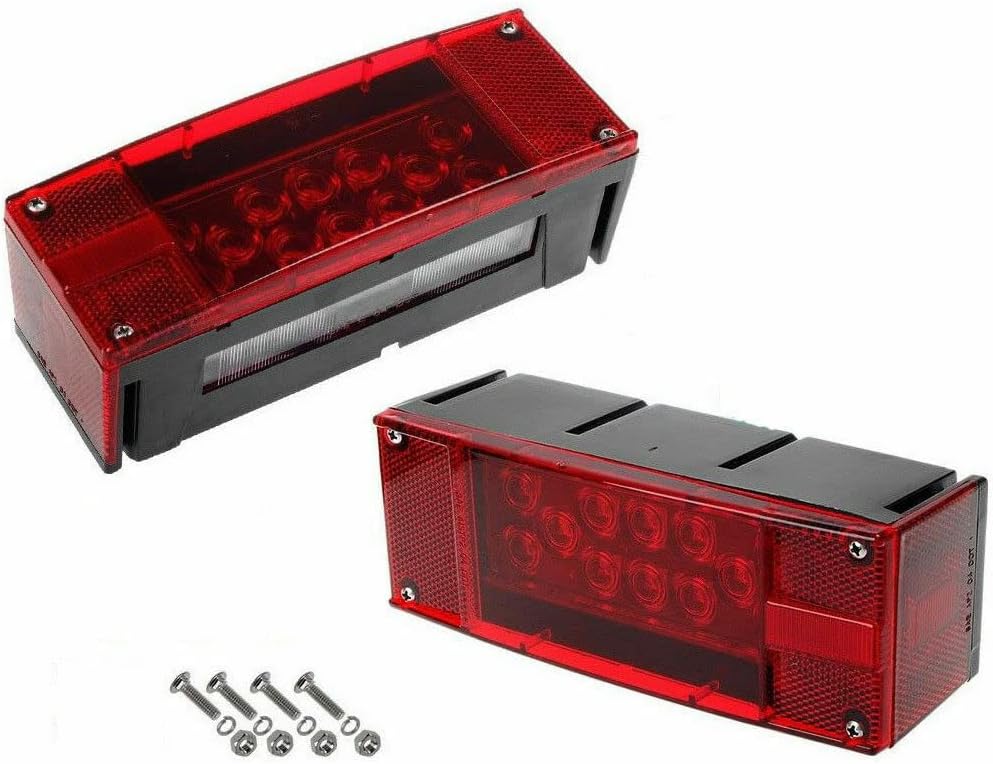 Left+Right/over 12 LED super diodes for each light/AUTO 2PCS 12V LED Submersible Low Profile Rectangular Trailer Lights