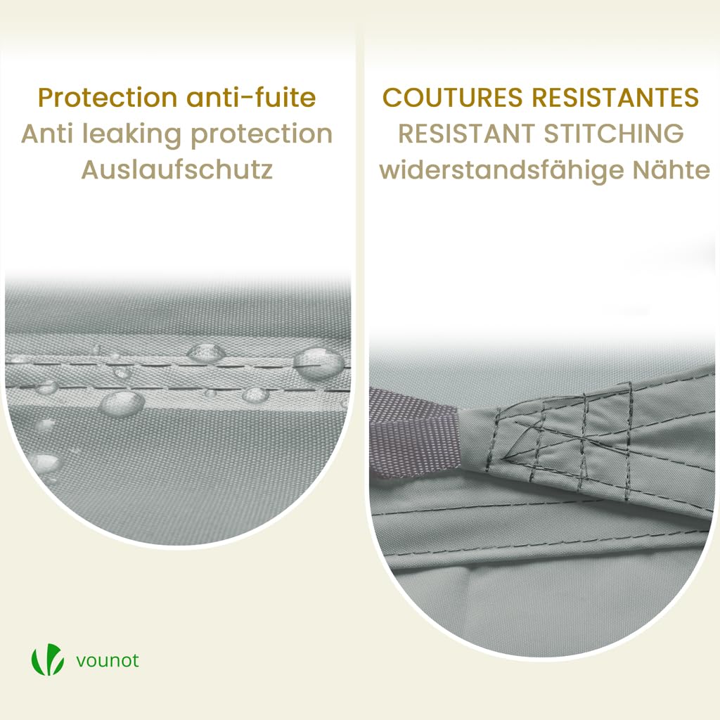 VOUNOT® Vela Ombreggiante Impermeabile Rettangolare 3x5m, Tenda da Sole per Esterno in Polyester con Kit di Fissaggio, Protezione UV 95%, Vele Ombreggianti per Giardino, Balcone, Terrazza, Grigio
