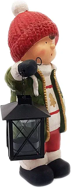 Wichtelstube XL Winterkinder Junge Deko Figur 27cm Keramik Garten Weihnachten