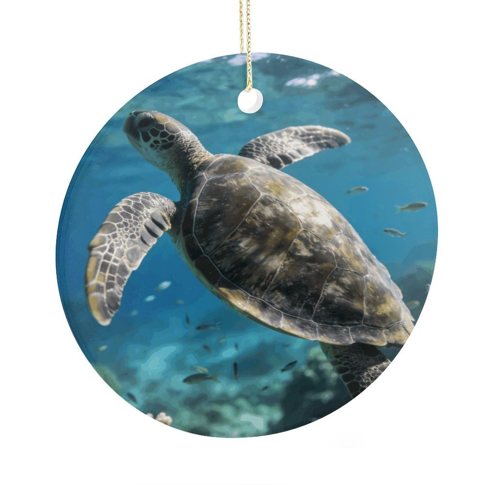 Fodpand Women's Style Marine Turtle Ceramic Christmas Ornament,Wall Hanging Decor Windows Hanging Decor Best Friend Birthday Gifts, Friendship Gifts Car Hanging Ornament Gift For Girls, Teachers 2.9 In