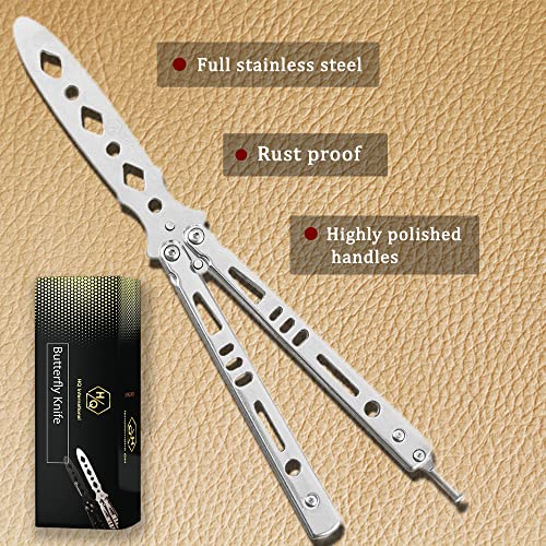 Hq International Pack Of 2 Butterfly Knife Trainer Set With Pouches - Master Knife Tricks With Balisong Knife Trainer Stainless Steel Training Butterfly Knife #TOP4