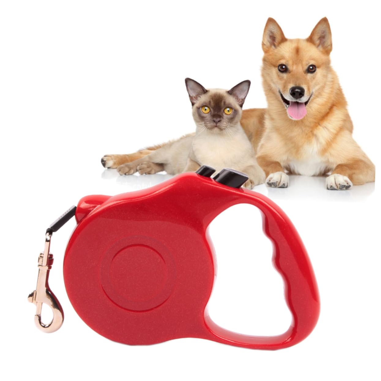 ERINGOGO Meters Retractable Dog Leash Automatic Extending Walking Lead for for Outdoor Use Lightweight Durable Red