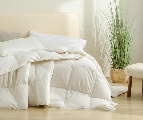 Edredón de lujo de plumón de ganso, tamaño King, potencia de relleno de 800, relleno de calidez ultra suave, relleno de edredón de 30 F a 60 F,