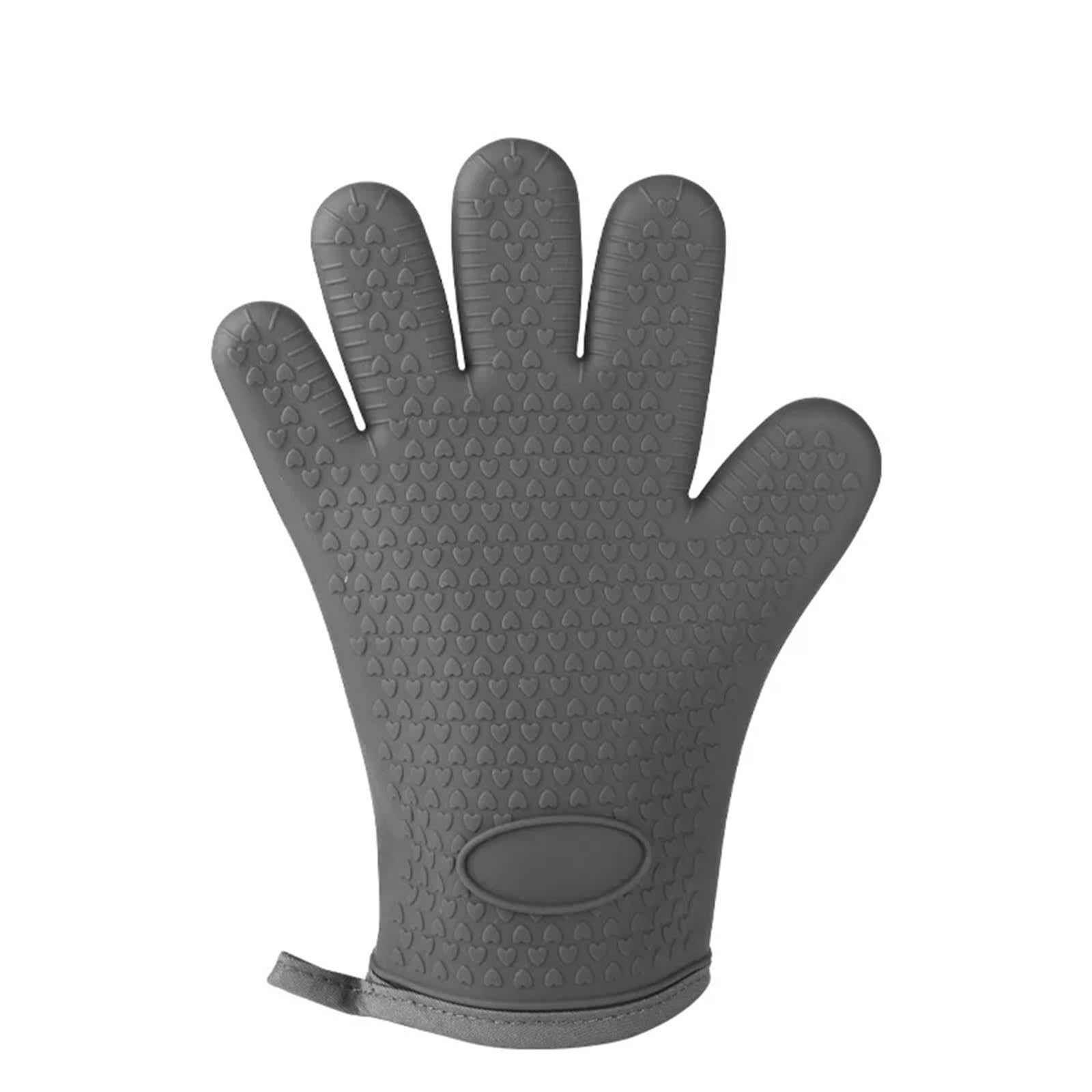 2Pcs Oven Mitts Bake Silicone Gloves Anti-scald Microwave Baking BBQ Anti Heat Resistant Potholder For Cooking & Baking(Grey)