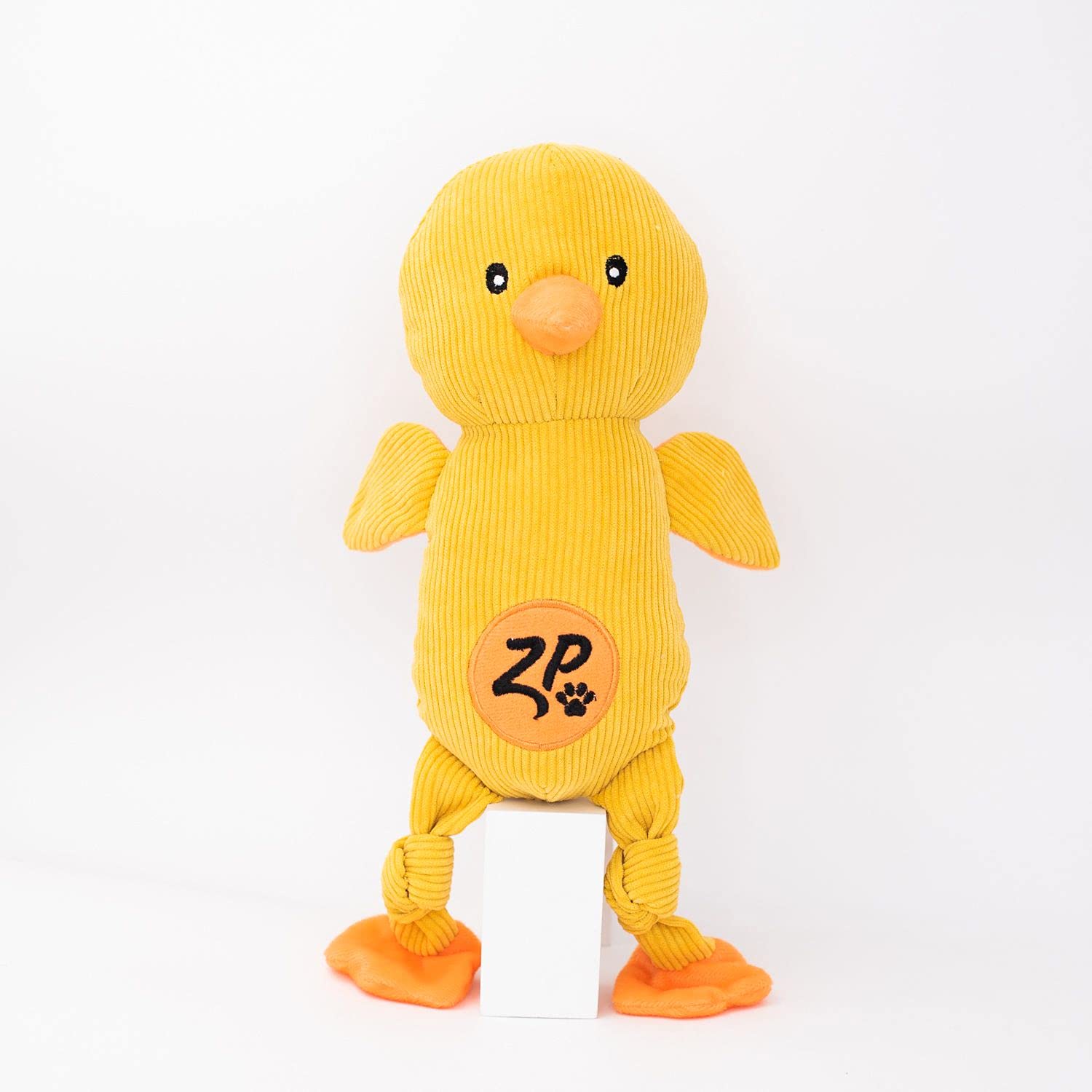 ZippyPaws Corduroy Cuddlerz - Duck Dog Plush Toy for Dogs, Multicolours