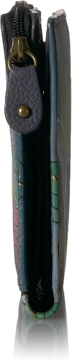 Anna By Anuschka Women's Hand-Painted Genuine Leather Two Fold Clutch Wallet