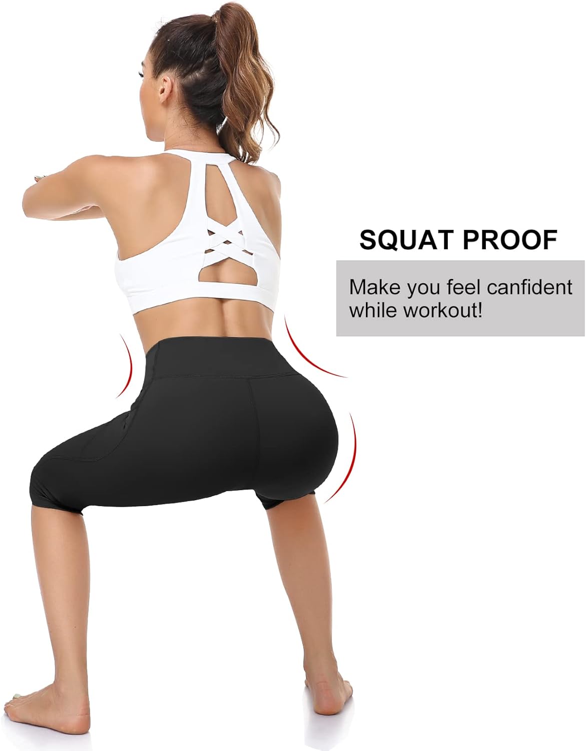 RIMLESS 7 Women's Leggings with Pockets High Waist Cotton Yoga Pants Workout Running Athletic Capris - Image 4