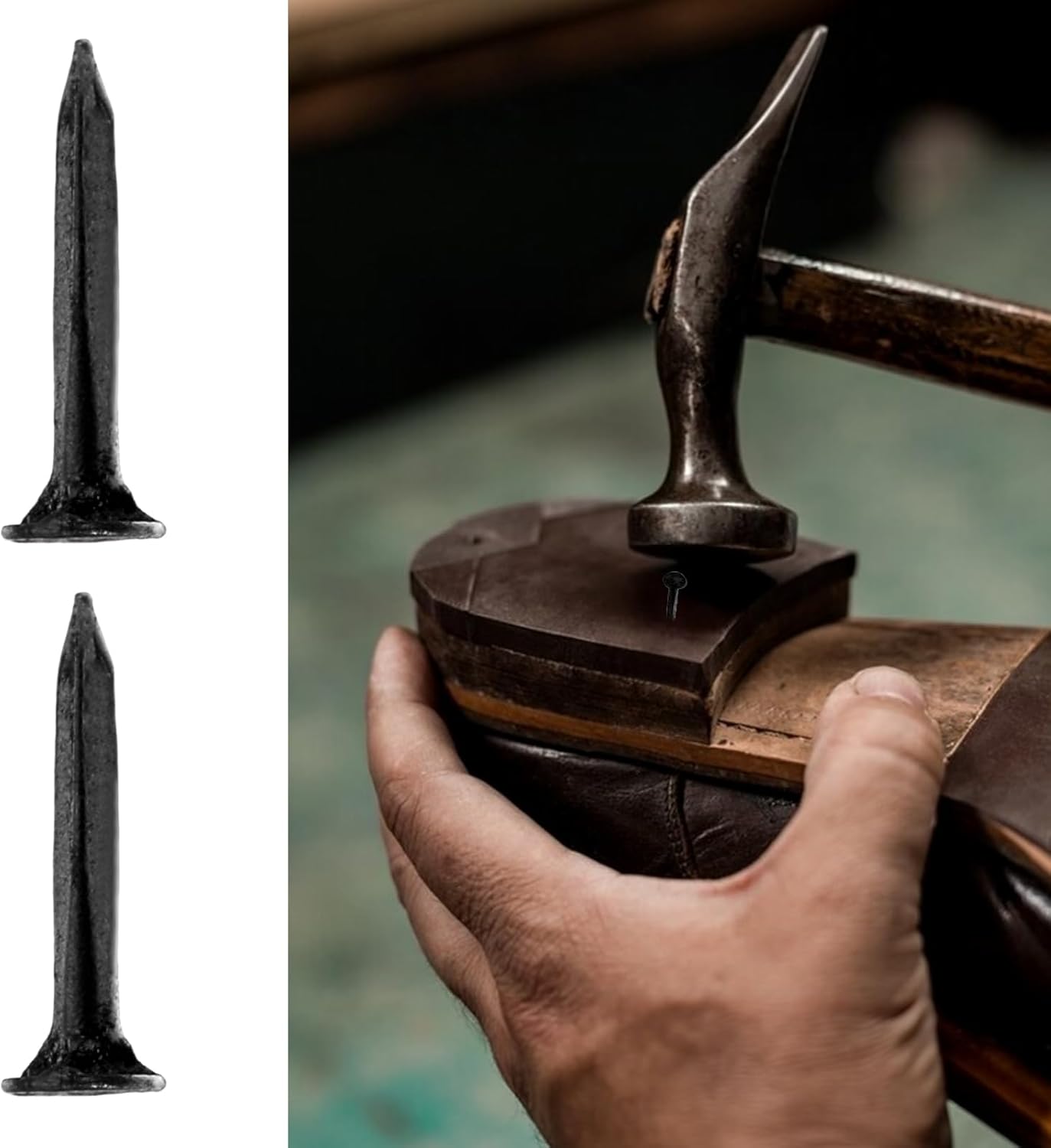 600 Pcs Nails for Shoe Repair 13mm Black Iron Stud Metal Nails Tacks Non-Slip Horse Shoe Nails Mini Boot Studs for Shoes Boots Leather Heels Soles Repairs Replacement Woodworking Craft