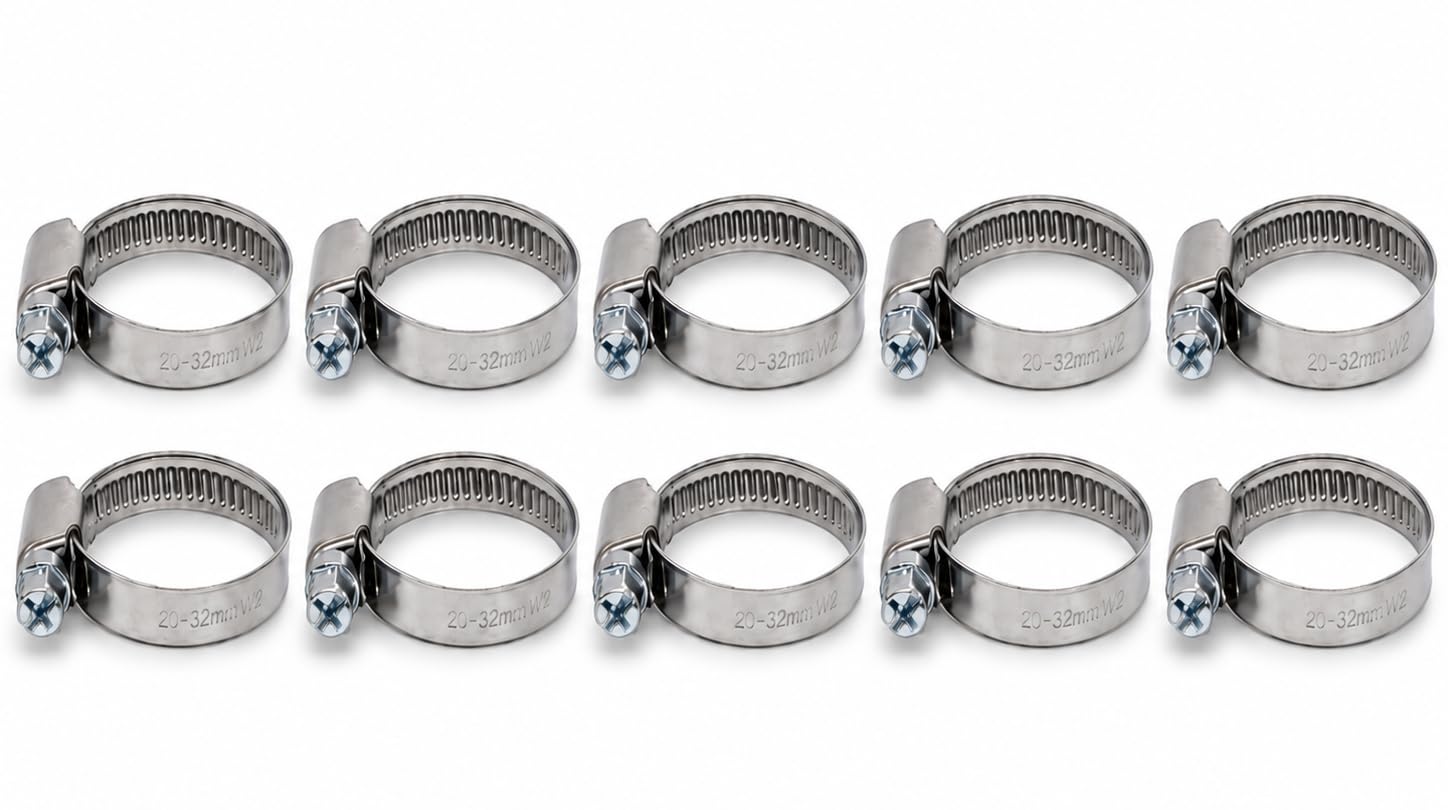 Stainless Steel Hose Clamps - 4 Pack -19