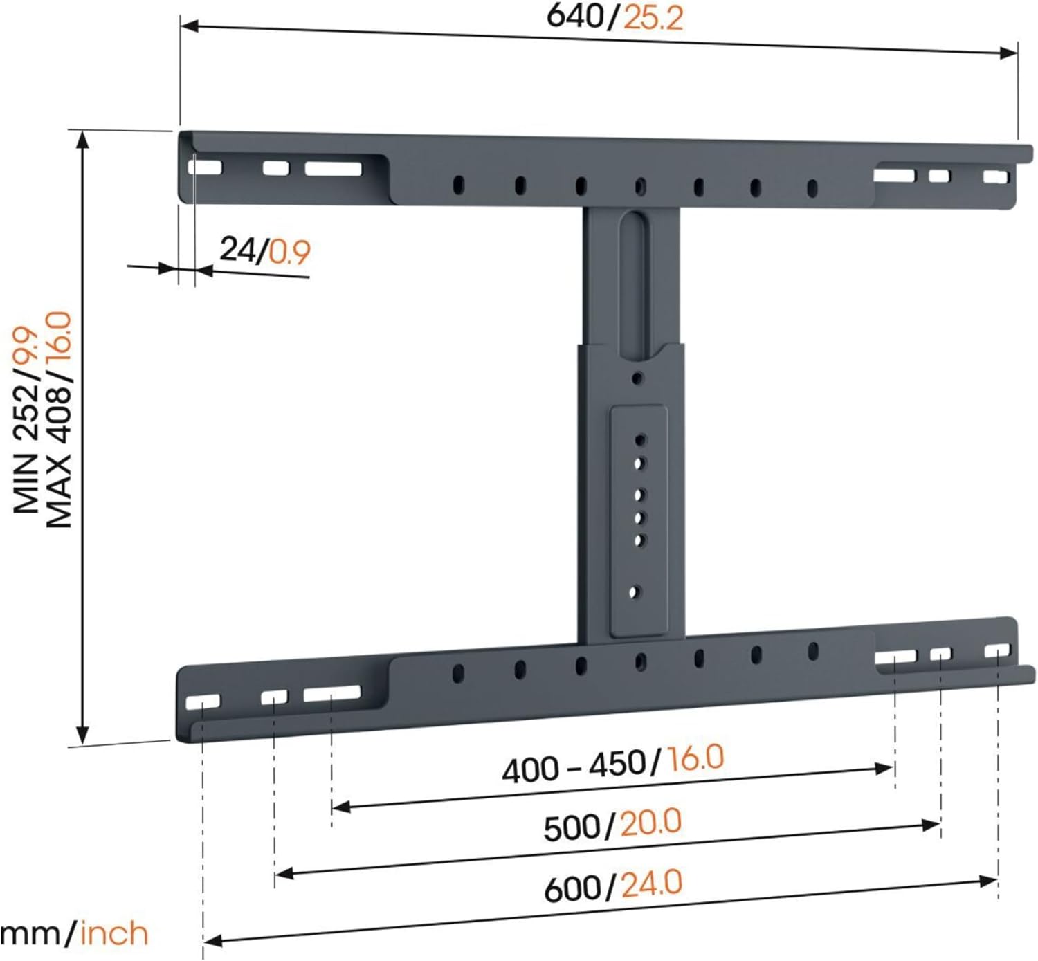 Vogel's TVA 6950 Stud Adapter, for All Full-Motion TV mounts from Any Vogel's Series, Max. 75 kg