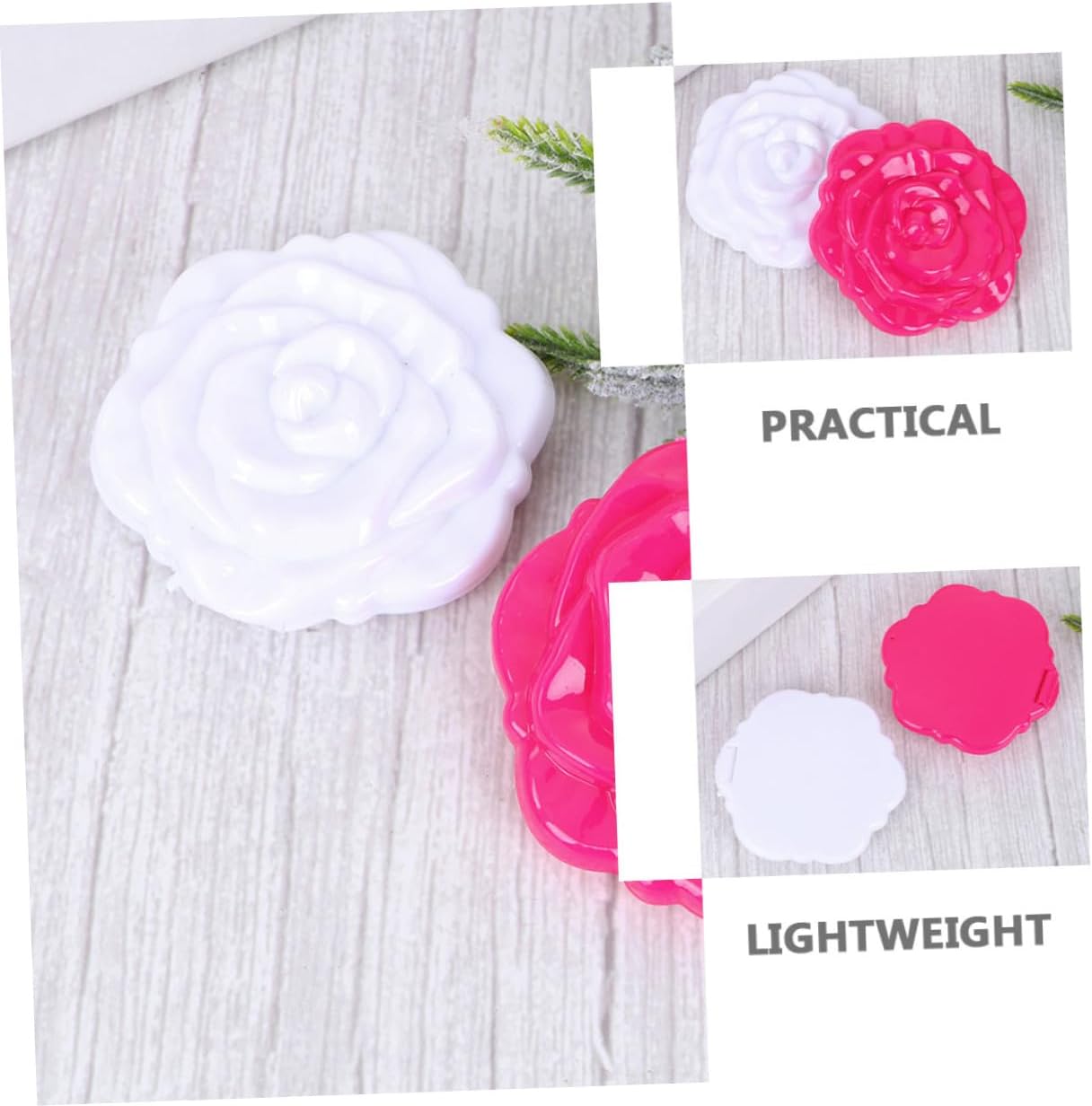 SAFIGLE 12pcs Pocket Mirrors Double Sided Compact Makeup Mirrors Portable Rose Design for Travel and Wallet Use Bulk