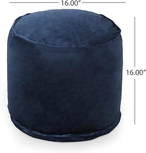 Miniatura 48 de Christopher Knight Home Puf cilíndrico de terciopelo Gwinnett - Rosa rubor Albaricoque,rosado (Blush Pink),Azul cobalto,Gris Peltre,Verde