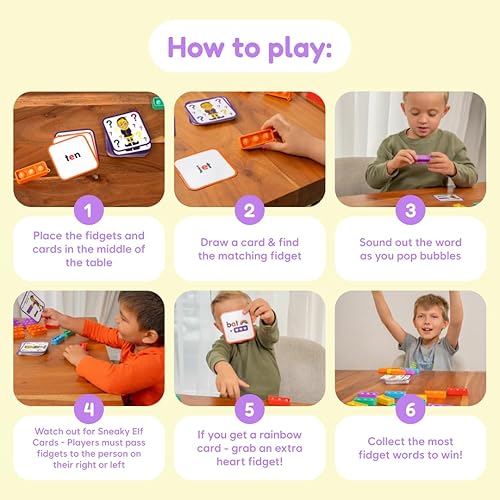 Miniatura 4 de THE FIDGET GAME Elfos furtivos, juego de palabras de vista CVC, juguete sensorial para aprender y deletrear, actividades educativas en el aula de