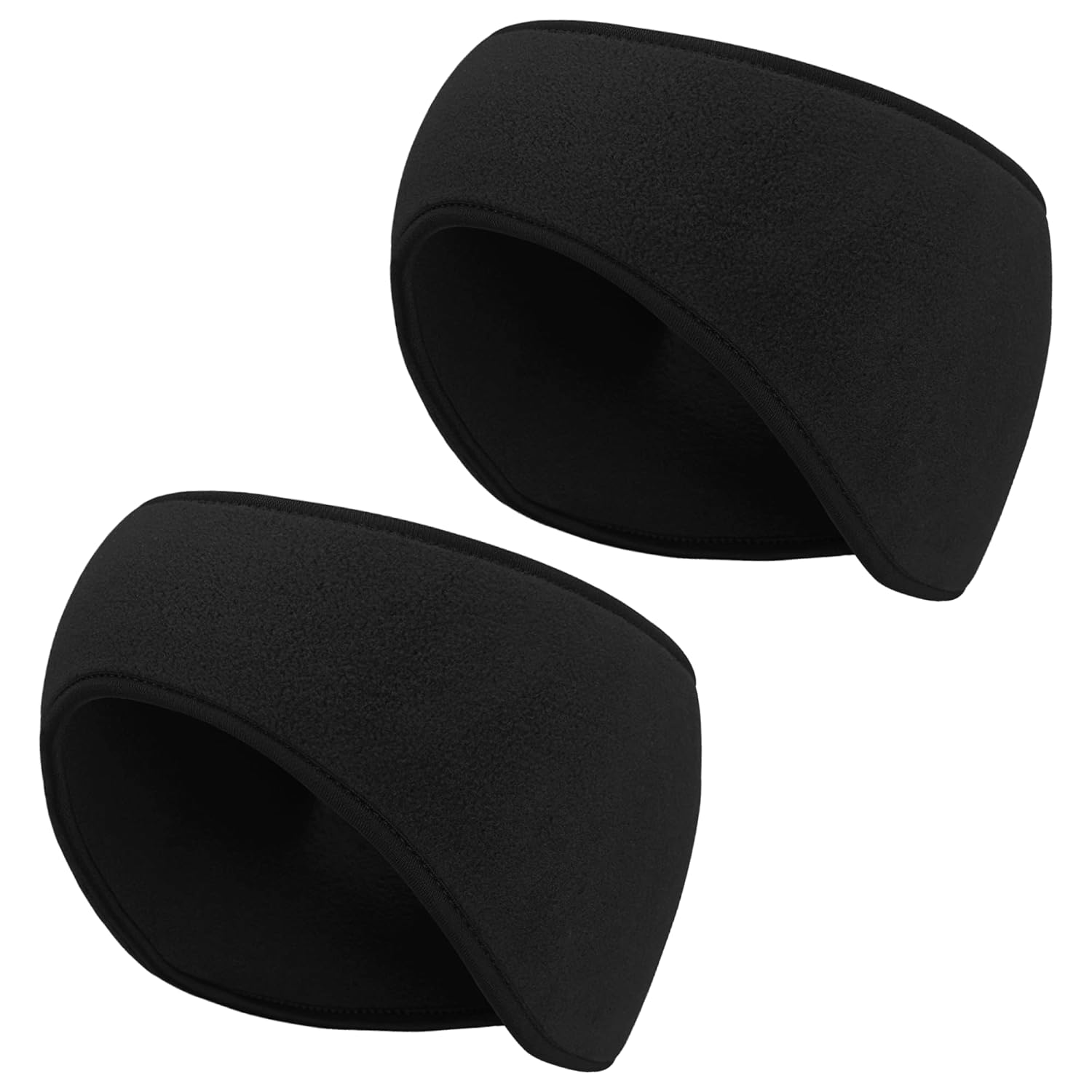 Arcweg 2PCS Sport Headbands for Women Men Polar Fleece Full Cover Ear Winter Warmers Stretchy Unisex Sweatband Non-Slip Hairband Outdoors Head Wrap for Running Cycling Skiing