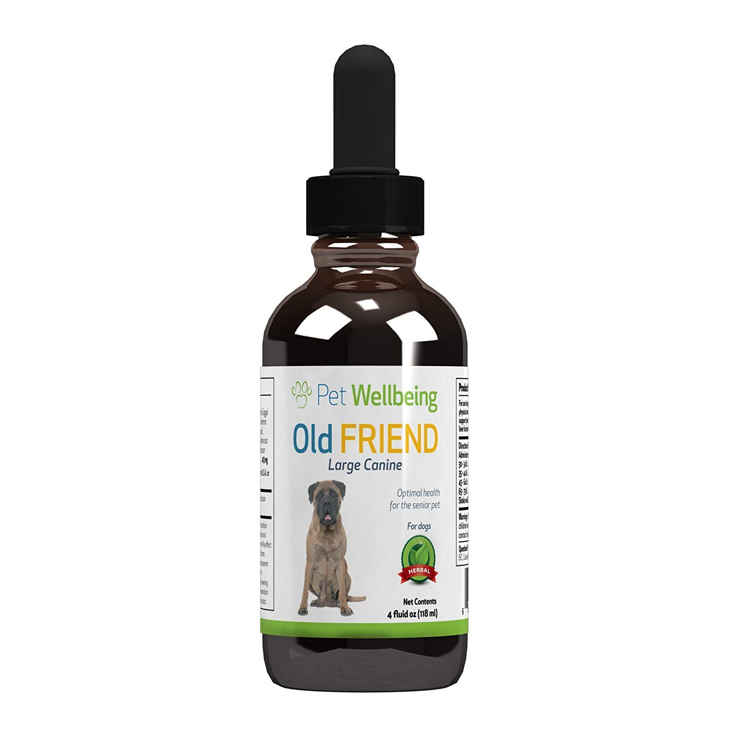 Old Friend for Senior Dogs & Cats- Supports Immune System Health, Joint Mobility, Healthy Energy Levels, Alfalfa, Reishi - Veterinarian-Formulated Herbal Supplement 4 oz (118 ml)
