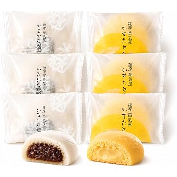 Kagoshima Mika Kasutadon 3 Pcs, Karukan Noodles 3 Pcs, Assorted, 6 Pcs, Total Kagoshima Souvenir, Japanese Confectionery, Home Use, Sweets, Delivery at Room Temperature, Postal