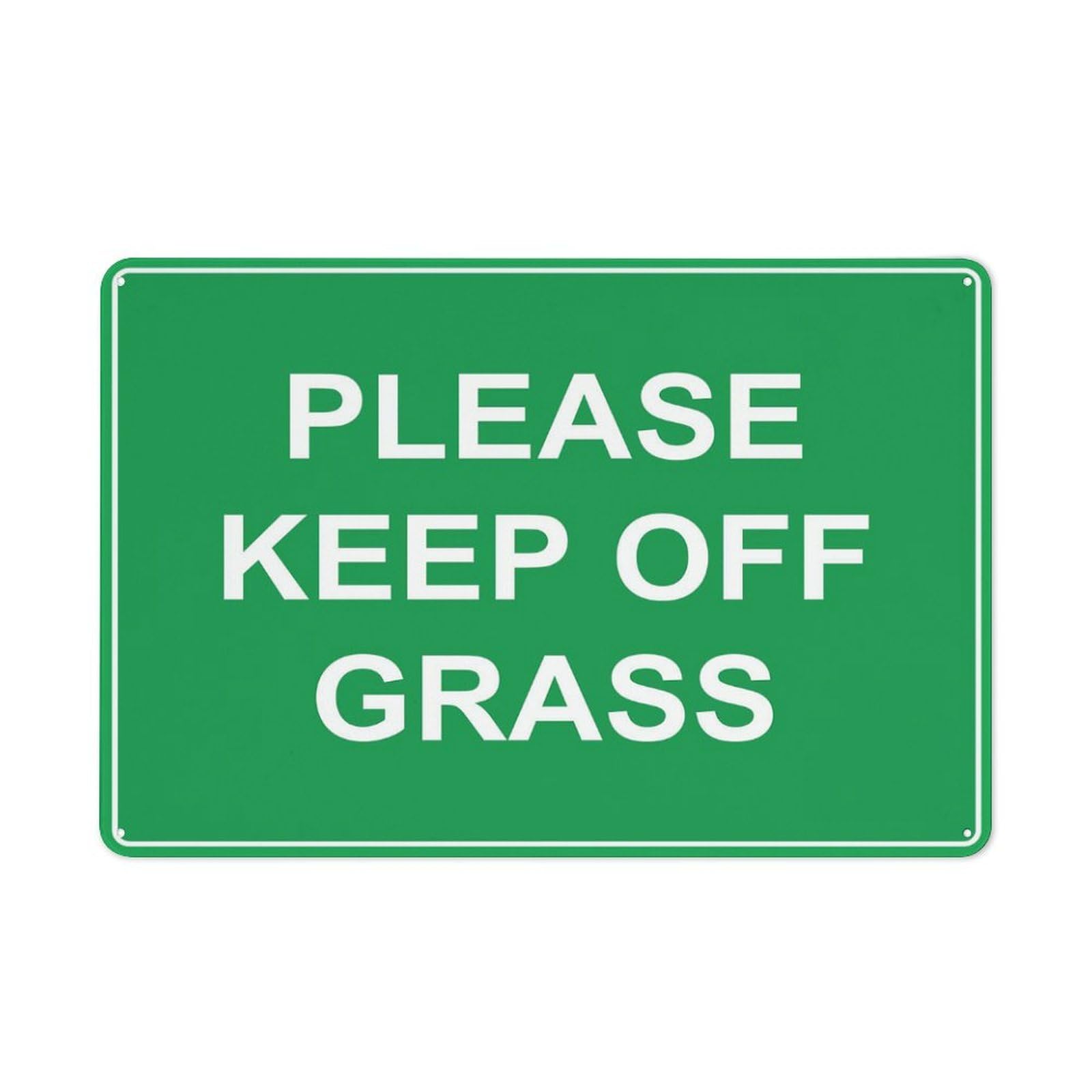Please Keep Off Grass Sign 12X8 Inch Tin Sign Great For Garden And Yard Wall Decor