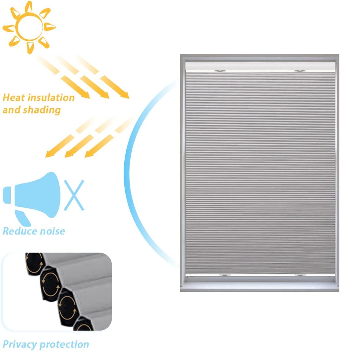 Blackout Top Down Bottom Up Cellular Shades- Cordless Total Privacy Honeycomb Blinds, Room Darkening Thermal Insulated Blinds for Window and Door, White-Blackout, 62 W x 48 H Blackout Top Down Bottom Up Cellular Shades- Cordless Total Privacy Honeycomb Blinds, Room Darkening Thermal Insulated Blinds for Window and Door, White-Blackout, 62 W x 48 H