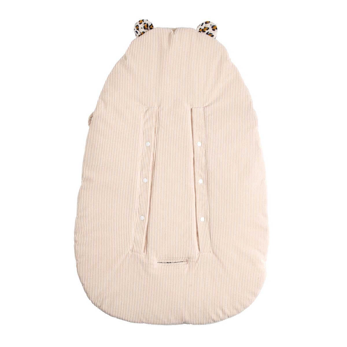 Nid d'ange bébé 5 attaches en velours côtelé et intérieur gaze de coton
