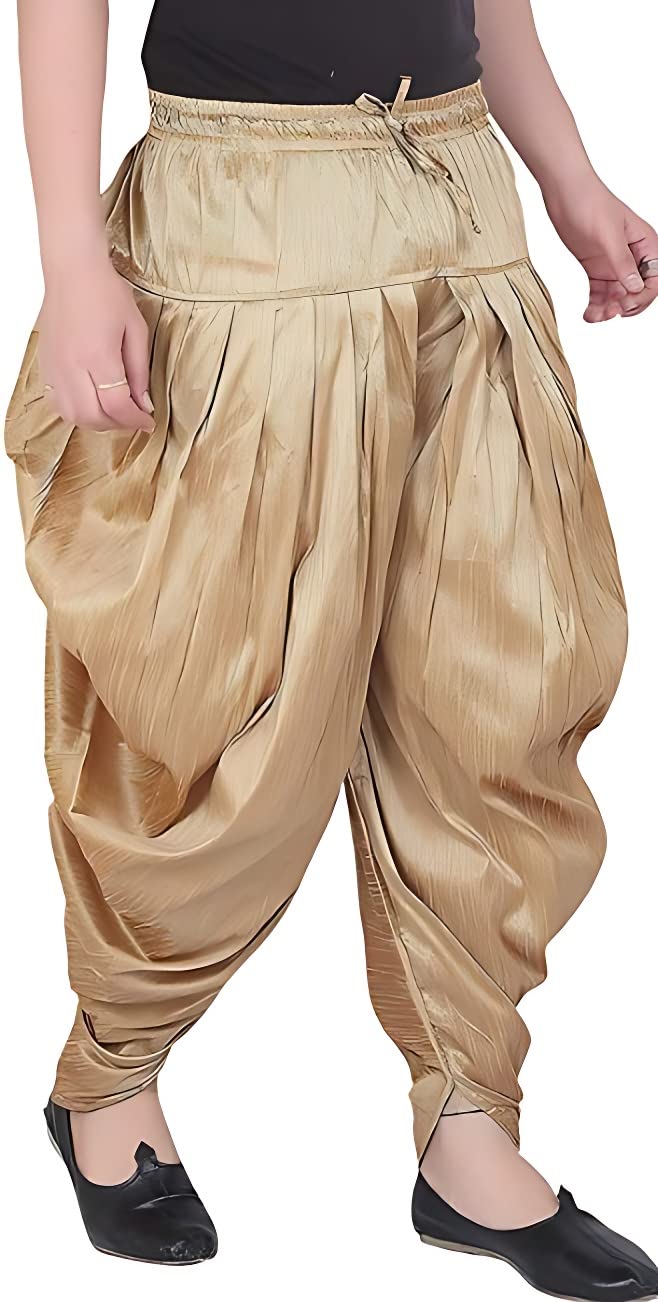 Men Dupion Silk Cowl Design Patiala Style Dhoti Pant Pants