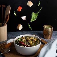 Vista 7 de Ashoka Meals 1932, espinacas y papas veganas, totalmente naturales, para calentar y servir comida india apta para microondas, Saag Aloo, certificado